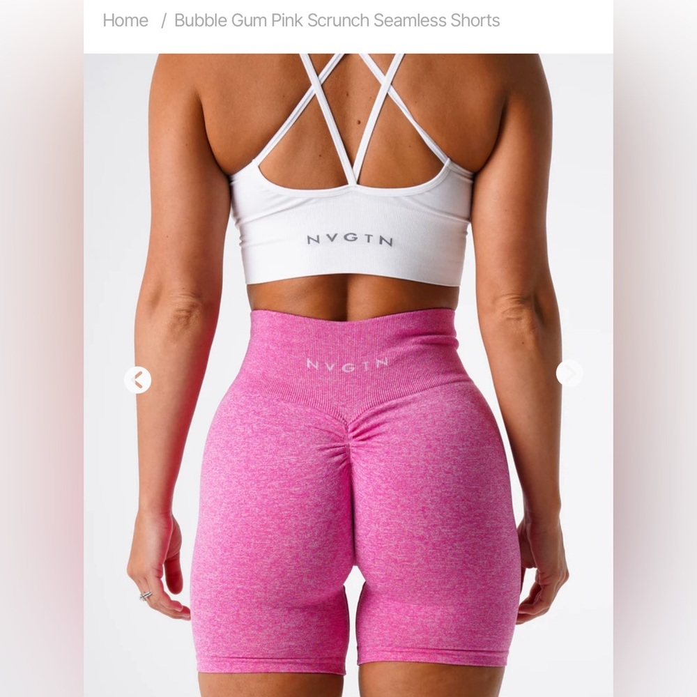 NVGTN Bubble Gum Pink Scrunch Seamless Shorts